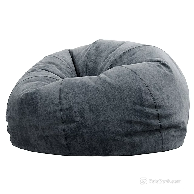 Gray Velvet Bean Bag Chair For Comfortable Modern Living Room Seating 3d model 