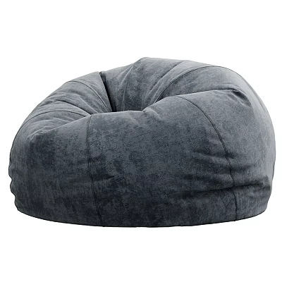 Gray Velvet Bean Bag Chair For Comfortable Modern Living Room Seating 3d model