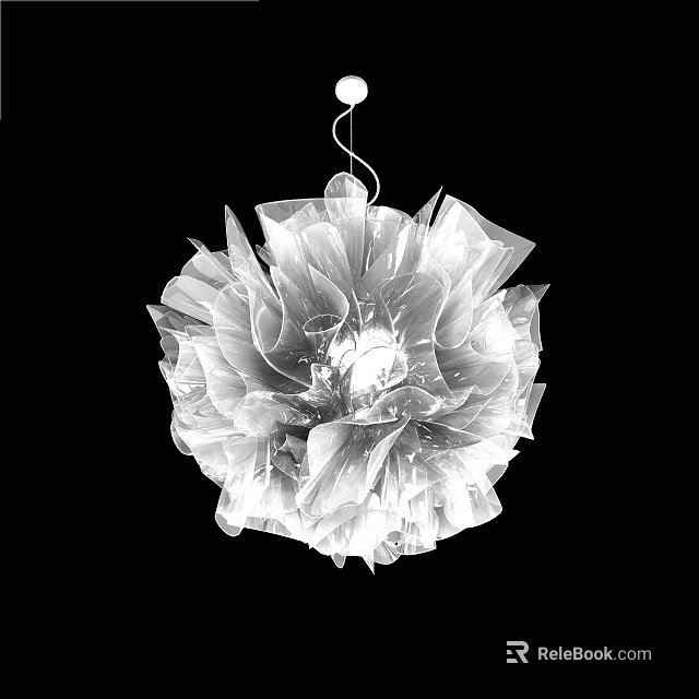 Unique Shaped Pendant Light with Modern Transparent Layered Petals Design 3d model 
