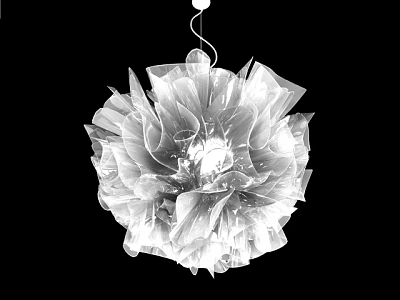 Unique Shaped Pendant Light with Modern Transparent Layered Petals Design 3d model