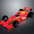 Red Streamlined Racing Car With Aerodynamic Design Large Wheels Rear Wing And Sporty Exterior