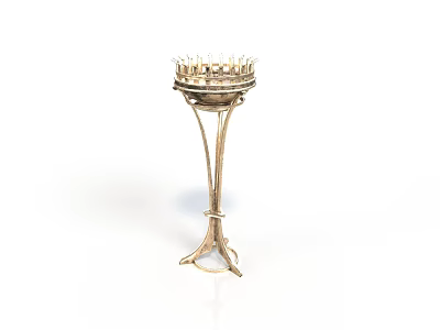 Elegant Antique Gold Candelabra With Tall Pedestal Base And Multiple Candle Holders 3d model