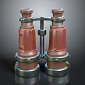 Vintage Copper Binoculars With Dual Barrels Metal Frame And Classic Design