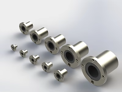 Industrial Metal Pipe Fittings in Various Sizes with Cylindrical Design and Holes 3d model
