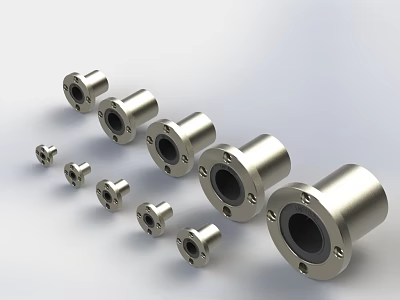 Round Flange Linear Bearing LMF Series Size LMF6UU-LMF50UU Flange Bearing Linear Bearing Pipe 3d model