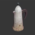 Silver Metal Coffee Pot With Classic Design Handle And Spout For Home Daily Use