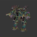 Sci Fi Robot Character With Mechanical Armor Dual Arm Guns And Metallic Texture Design