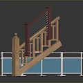 Staircase Railings And Guardrails Design With Wooden Metal And Glass Elements
