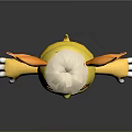 Cute Yellow Cartoon Game Movie Character With Big Ears White Belly And Spotted Paws