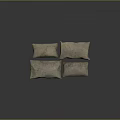 Simple Textured Fabric Pillows Four Piece Set for Modern Home Decor 3d model
