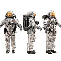 Men Wearing Detailed Metallic Astronaut Suits With Futuristic Space Gear
