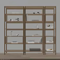 Modern Natural Wood Display Shelf Unit Interior With Multiple Shelves Books And Ornaments
