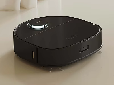 Black Robot Vacuum Cleaner With Modern Design For Smart Home Cleaning 3d model