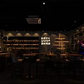 Modern Nova Bar Interior With Neon Sign Drink Shelves High Chairs Tables And TV Screen
