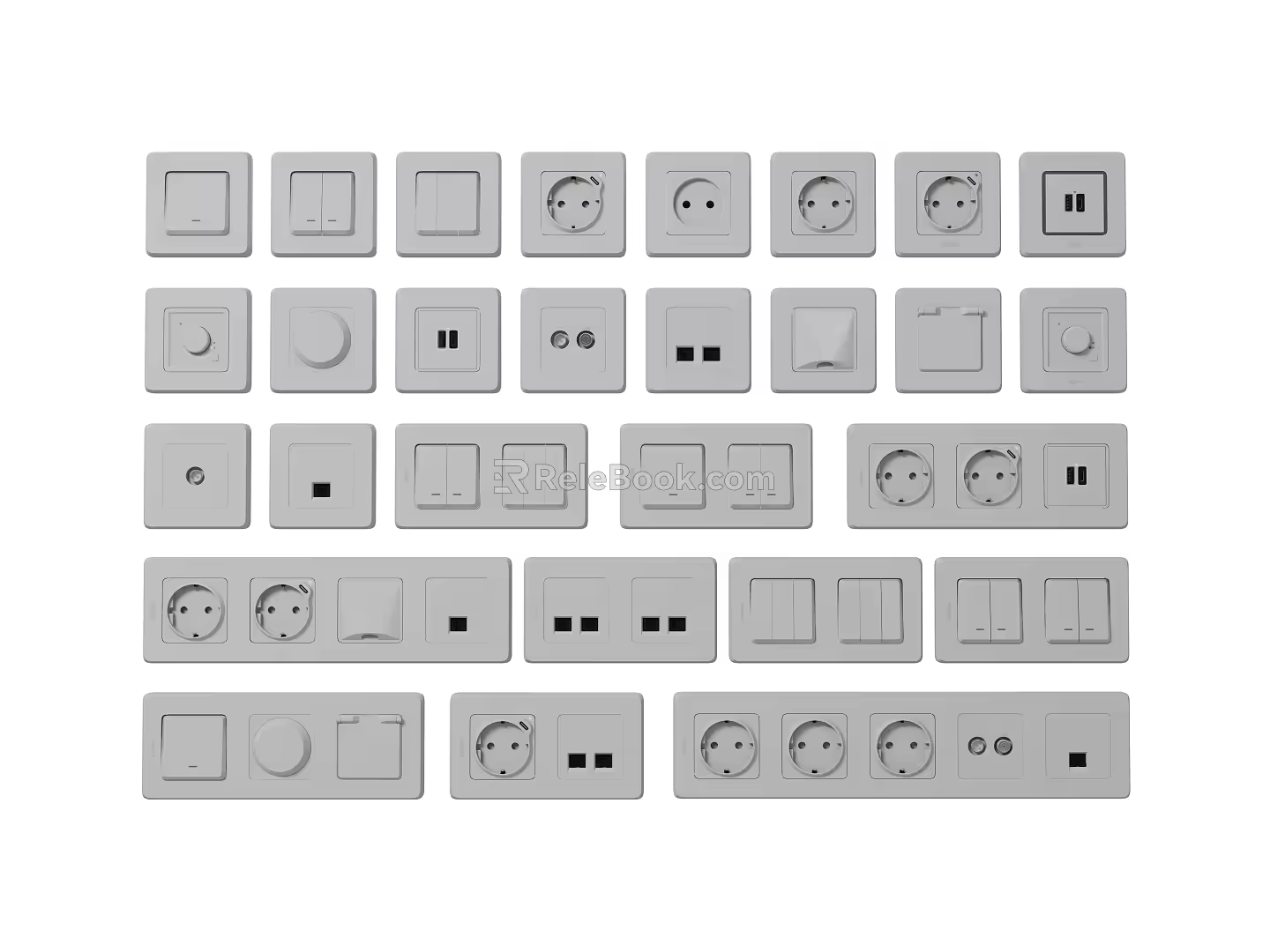Modern switch socket 3d model