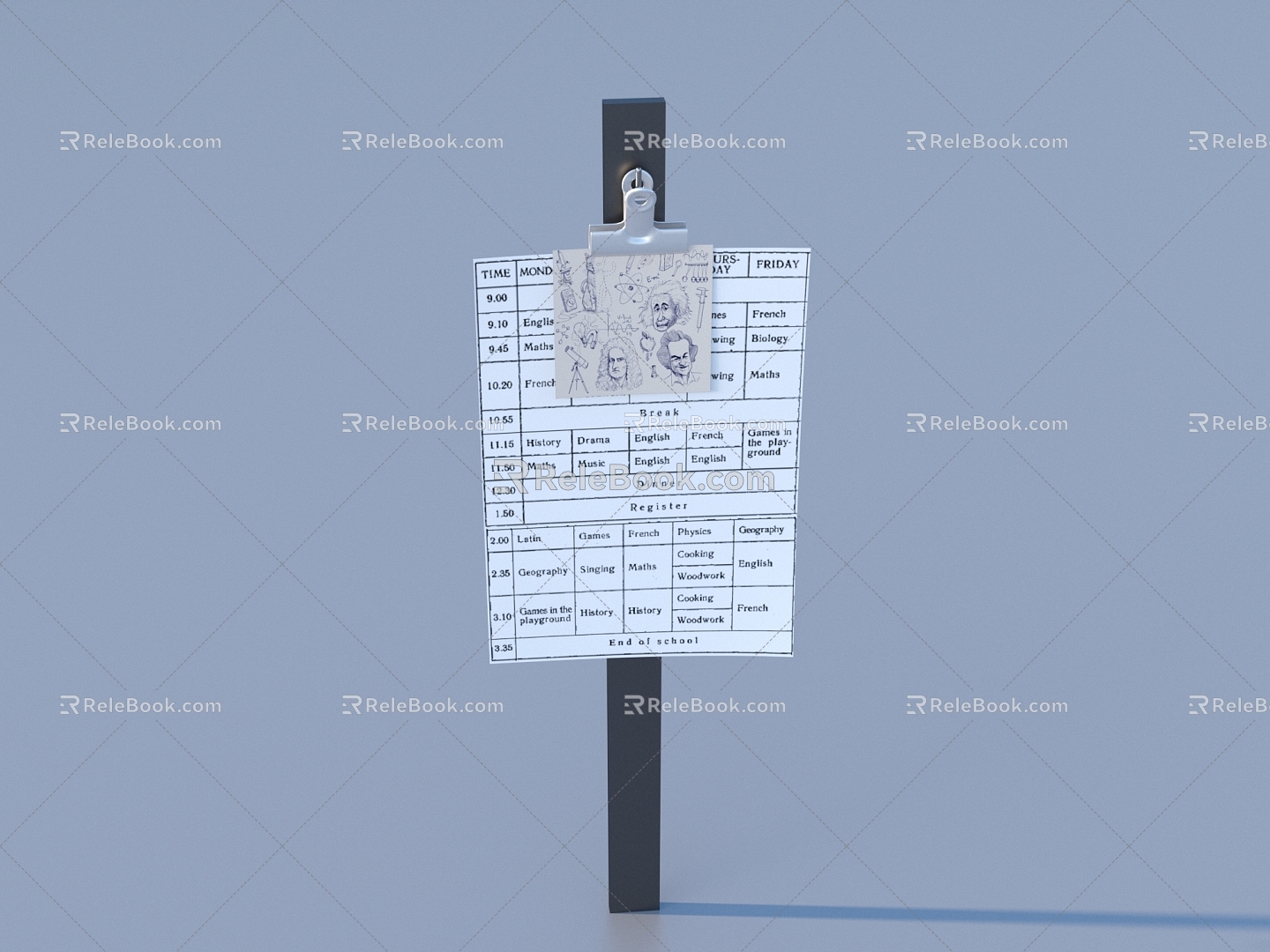 clip folder paper 3d model