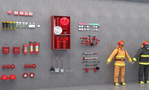 modern fire fighting equipment fire appliances 3d model