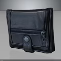 Black Leather Wallet With Zipper Compartment And Snap Closure For Daily Use 3d model
