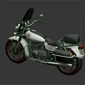 Classic White and Black Motorcycle with Windshield Leather Seat and Side Mirrors