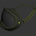 Green Protective Goggles With Dark Tinted Lens Sturdy Frame And Elastic Strap Design