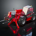 Red Heavy Duty Telehandler Forklift With Extendable Boom And Large Tires