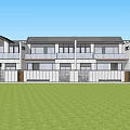 Modern Detached Villa Exterior With Black Roof White Walls Terrace Courtyard And Greenery