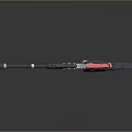 Modern Tactical Sniper Rifle With Black Red Decorative Patterns And Scope 3d model