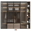 Stylish Chest of Drawers in Modern Wardrobe With Glass Doors And Storage Shelves