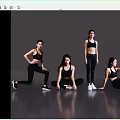 Women Working Out in Black Activewear With Various Fitness Exercise Poses and Equipment