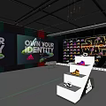 Adidas Store Interior With Sneakers Display On Walls And Shelves