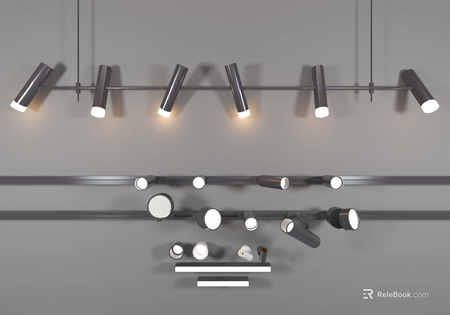 Modern Downlights And Spotlights With Various Styles For Interior Lighting Design 3d model