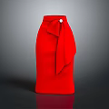 Red Household Apron With White Button Decoration And Modern Design