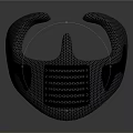 Black Protective Face Guard With Mesh Texture And Ergonomic Design Structure 3d model