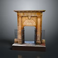Scenic Classical Stone Archway With Carved Details Black Iron Gates And Solid Base