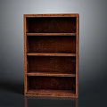 Simple Brown Wooden Bookshelf With Four Open Shelves And Clean Design