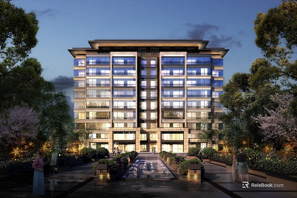 Modern Residential Building With Shower And Sauna Facilities 3d model 