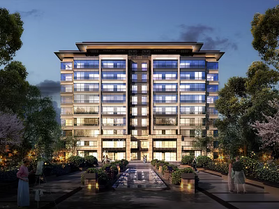 Modern Residential Building With Shower And Sauna Facilities 3d model