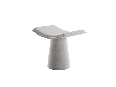 Modern Design Stool With Conical Textured Base And Curved Seat Surface 3d model