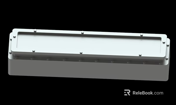 Durable Metal Strip With Mounting Screws For Structural Installation Hardware 3d model 