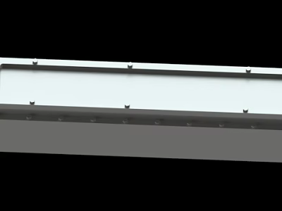 Durable Metal Strip With Mounting Screws For Structural Installation Hardware 3d model