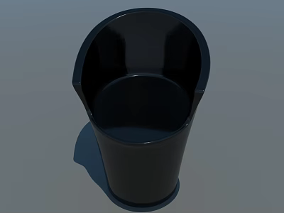 Modern Black Single Chair With Sleek Curved Design And Smooth Surface 3d model
