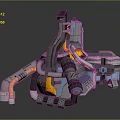 Futuristic Industrial Mechanical Equipment With Complex Pipes Mechanical Arm And Colorful Components