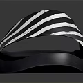 Trendy Slide Sandals With Black White Stripes And X Logo Design