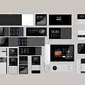 Switch Rail Socket Switch Socket Smart Switch Air Conditioning Panel Switch Panel 3d model