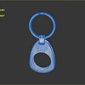 Shiny Silver Metal Keychain With Circular Ring And Teardrop Design