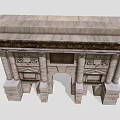 Classical Stone Architecture Structure With Archway Columns And Decorative Carvings 3d model