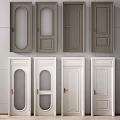 Different Styles Hinged Doors In Gray And White With Glass And Solid Panels For Interior