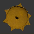 Traditional Golden Decorative Lamp With Star Shaped Top And Intricate Columnar Base