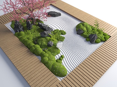 Courtyard Landscape Moss Landscape Courtyard Micro-terrain New Chinese Courtyard Landscape Home Courtyard Villa Courtyard model