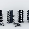 Multiple Dumbbell Racks With Stacked Dumbbells For Home Gym Equipment Storage Design
